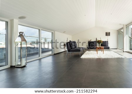 interior, beautiful loft, modern furniture