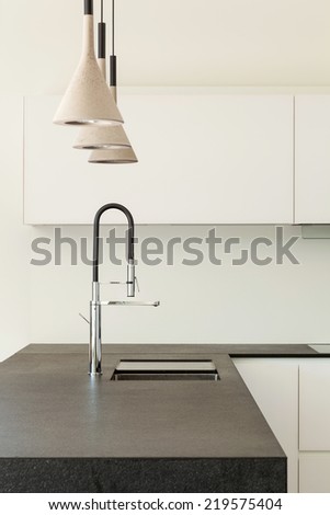Architecture modern design, interior, domestic kitchen, detail