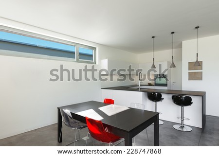 Architecture modern design, interior, domestic kitchen
