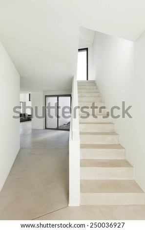 Architecture, interior of a modern house, staircase