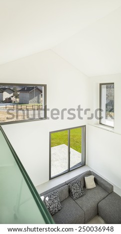 Architecture, interior of a modern house, living, top view