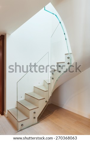 modern architecture, Interior, beautiful house, staircase view