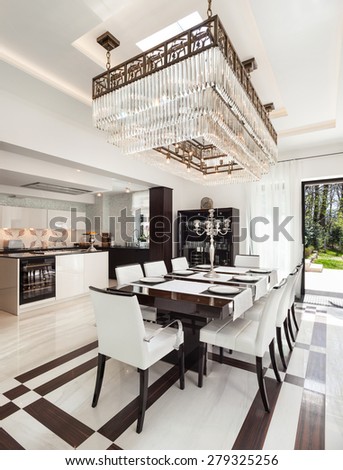 architecture, modern house, beautiful interiors, dining room
