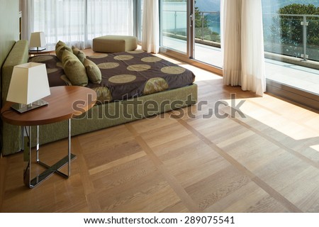 Interior of a modern apartment furnished, comfortable bedroom