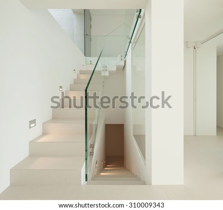 Architecture, new trend design, staircase of modern house
