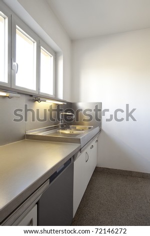 interior of a modern apartment, kitchen view