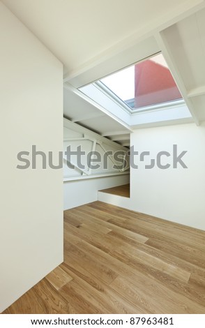 modern designer, apartment with mezzanine