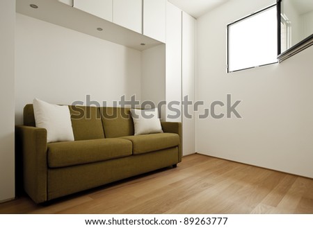 interior modern house, room with sofa