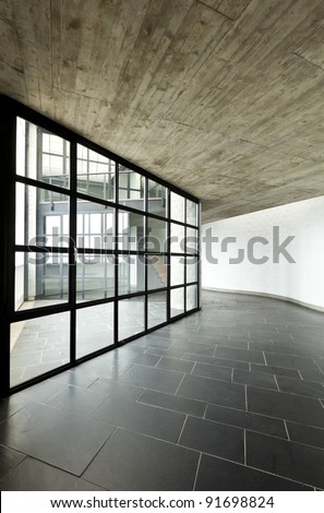 modern empty villa, large window