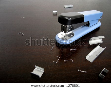 Landscape photo of everyday office items - stapler.