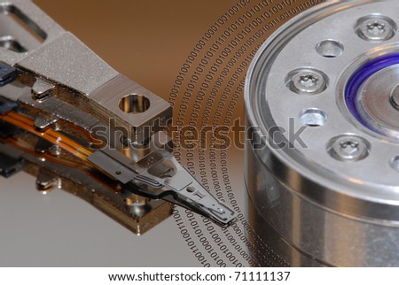 Hard drive platter and read head with binary data