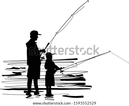 Download Father Son Fishing Silhouette At Getdrawings Free Download