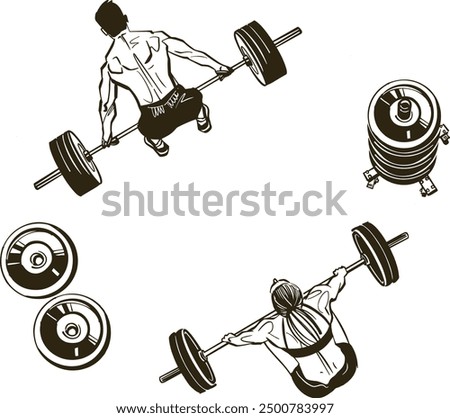 Vector illustration of the CrossFit action 