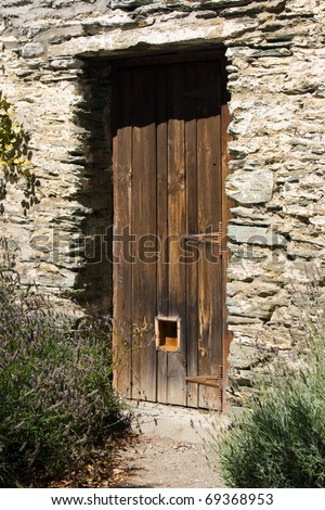 Door on a rock wall