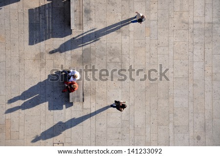 People from above, taken from Porto bridge, Porto, Portugal