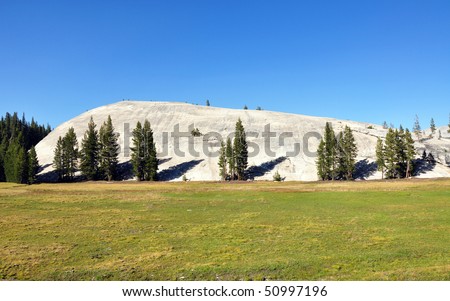 Huge monolith is making a small hill, Yosemite National Park eastern entrance, California, USA