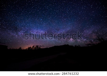 Bright Starry Night with beautiful Milky-way