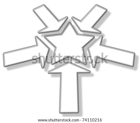 Light Grey Star and Arrow Business Diagram Blank for Text