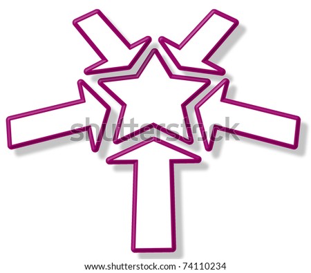 Purple Star and Arrow Business Diagram Blank for Text