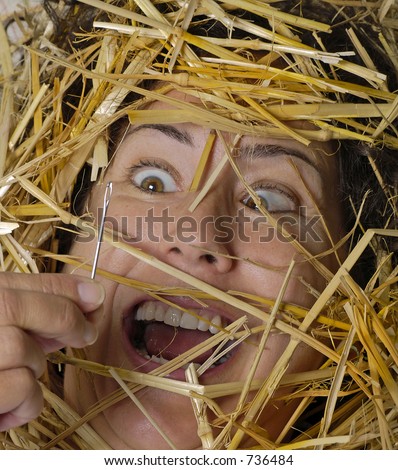 Woman finds needle in a haystack