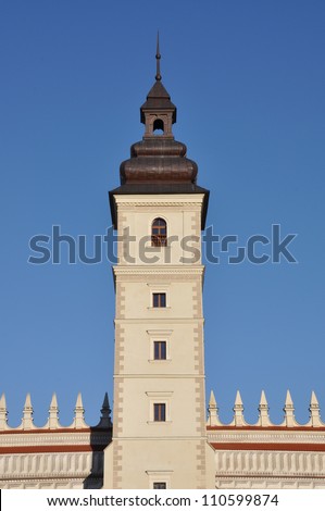 Castle tower isolated on a sky background