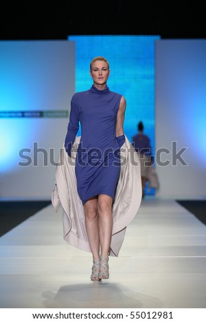 ZAGREB, CROATIA - JUNE 10: Fashion model wearing Tatjana Livaric design at \