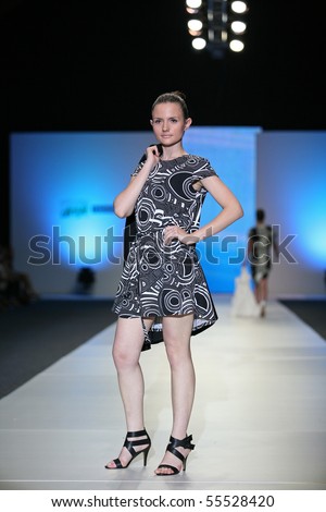 ZAGREB, CROATIA - JUNE 10: Fashion model wearing Mihaela Brajkovic design at \
