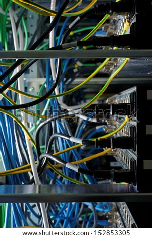 Hihg tech network cables in a server