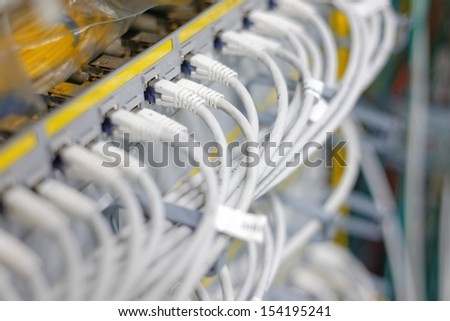 High tech network cables in a server