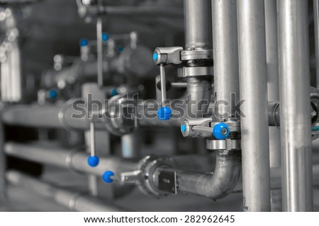 Clean high quality pipeline in industrial interior