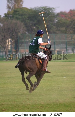 Polo Player Chases Ball