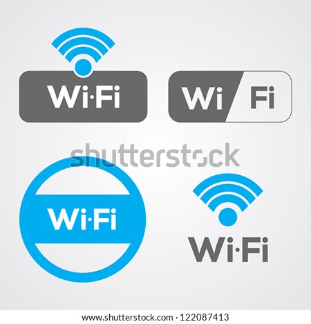 Set of four wifi icons for business or commercial use.