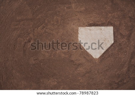 Home plate on a baseball field. Room for copy.