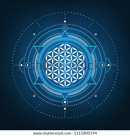 Abstract flower of life design - geometric spiritual formation illustration