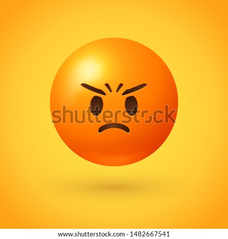 Angry emoji with red face, frowning mouth, eyes and eyebrows scrunched  in anger with furrow lines on forehead - conveys varying degrees of anger, from grumpiness and irritation to disgust and outrage