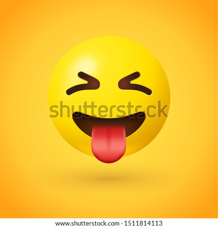 Squinting face emoji with tongue - X-shaped, tightly closed eyes and a big grin, sticking out its tongue. Often conveys a sense of fun, excitement, playfulness, hilarity, and happiness