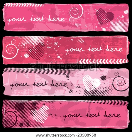 Valentine's Day Grunge Banners I.