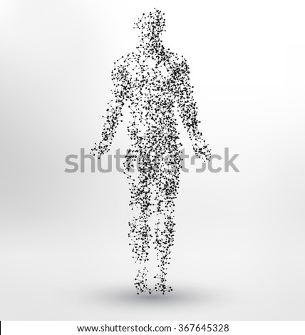 Abstract Molecule based human figure concept - Illustration of a human body made of dots and lines