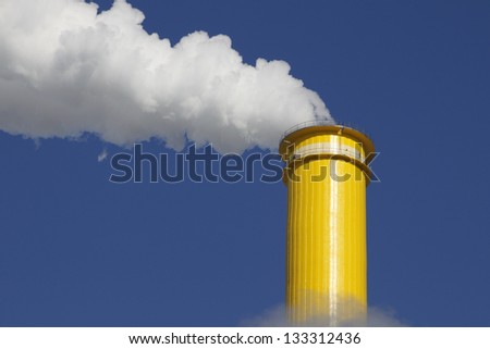 chimney smoke pipe stack coal power station sky energy