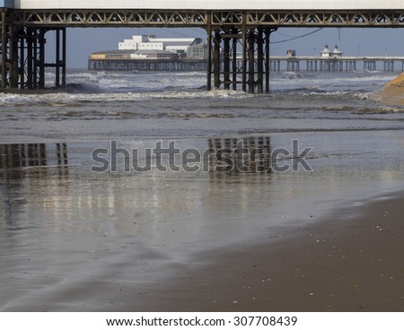 North pier,Blackpool,UK,viewed from Central pier.