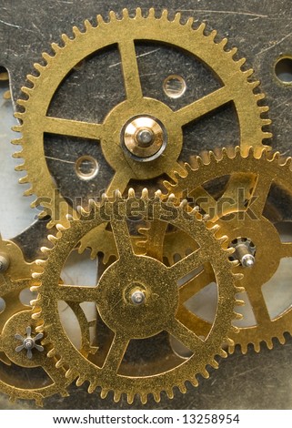 Cog wheels inside a watch