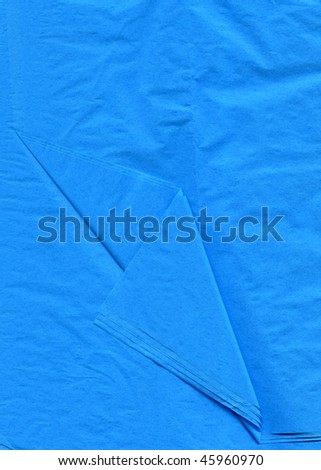 Blue folded tissue paper