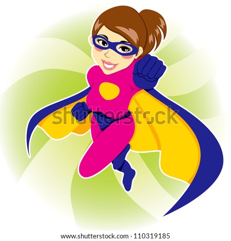 Illustration Of Beautiful Sexy Woman In Superhero Costume - 110319185 ...