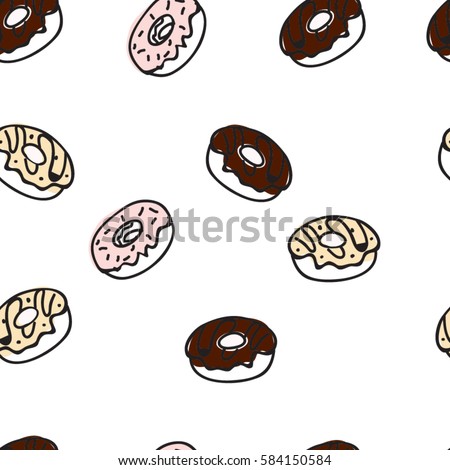 Falling donuts seamless background