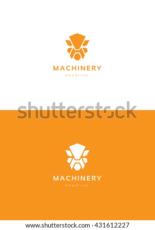 Robot machinery logo template.