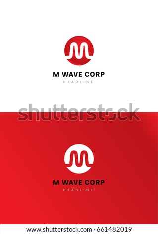 M wave corporation logo template. Zdjęcia stock © 