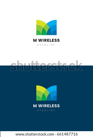 M Wireless logo template. Zdjęcia stock © 
