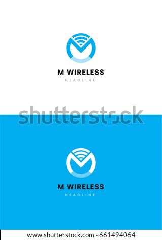 M Wireless logo template. Zdjęcia stock © 