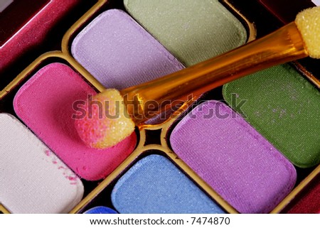 A colorful make-up - cosmetics kit
