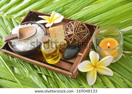tropical spa with palm texture